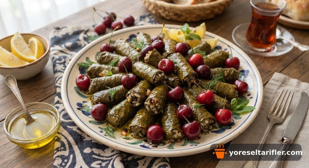 Ekşi Vişneli Zeytinyağlı Yaprak Sarma Tarifi — Adım 3
