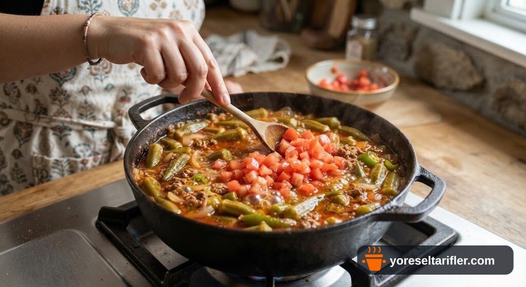 Ekşili Bamya Yemeği Tarifi — Adım 4