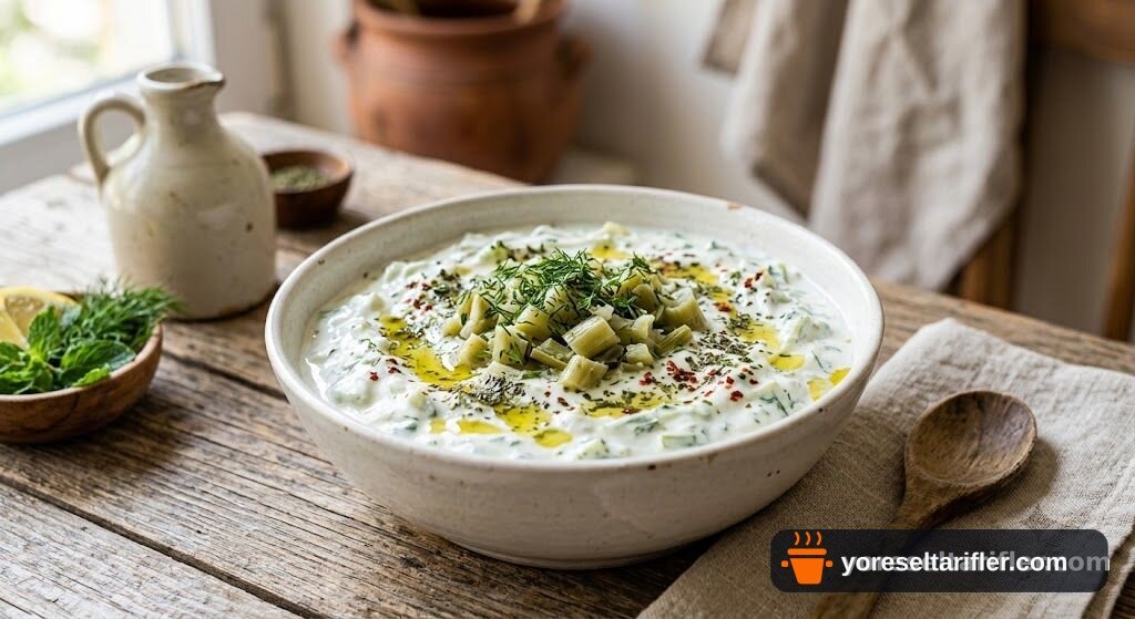 Enginar Saplı Cacık Tarifi — Adım 3
