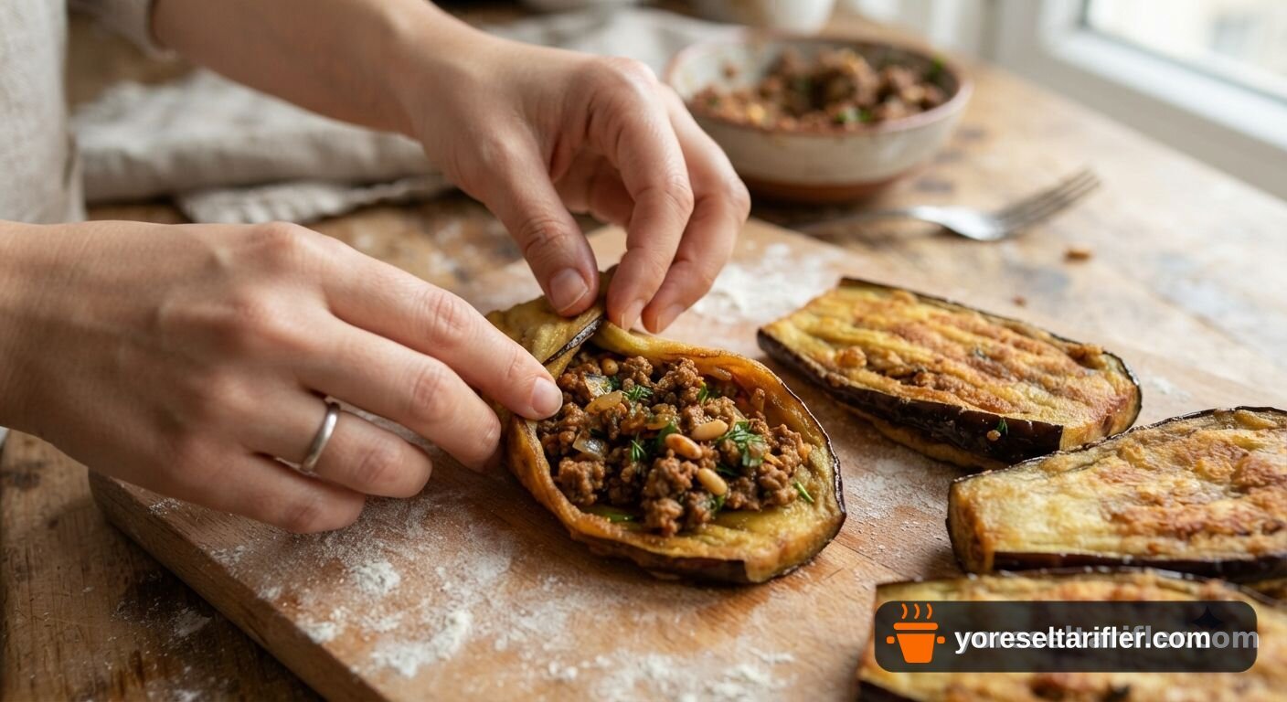 Etli Patlıcan Bohçası Tarifi — Adım 8
