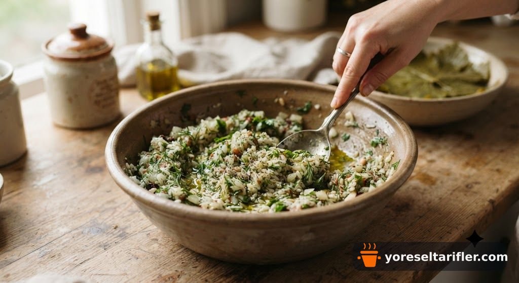 Ev Usulü Zeytinyağlı Yaprak Sarma Tarifi — Adım 1