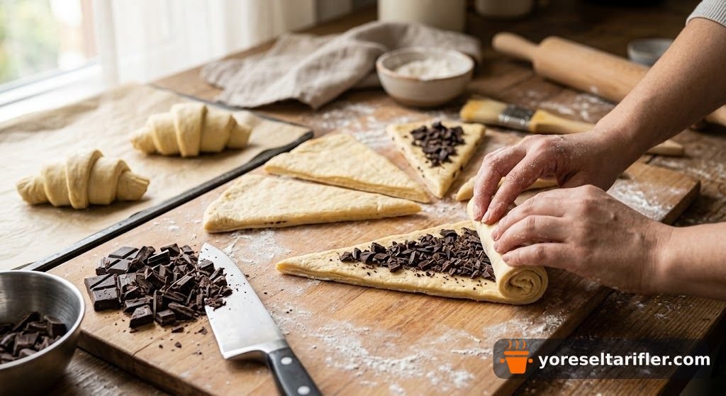 Ev Yapımı Çikolatalı Kruvasan Tarifi — Adım 2