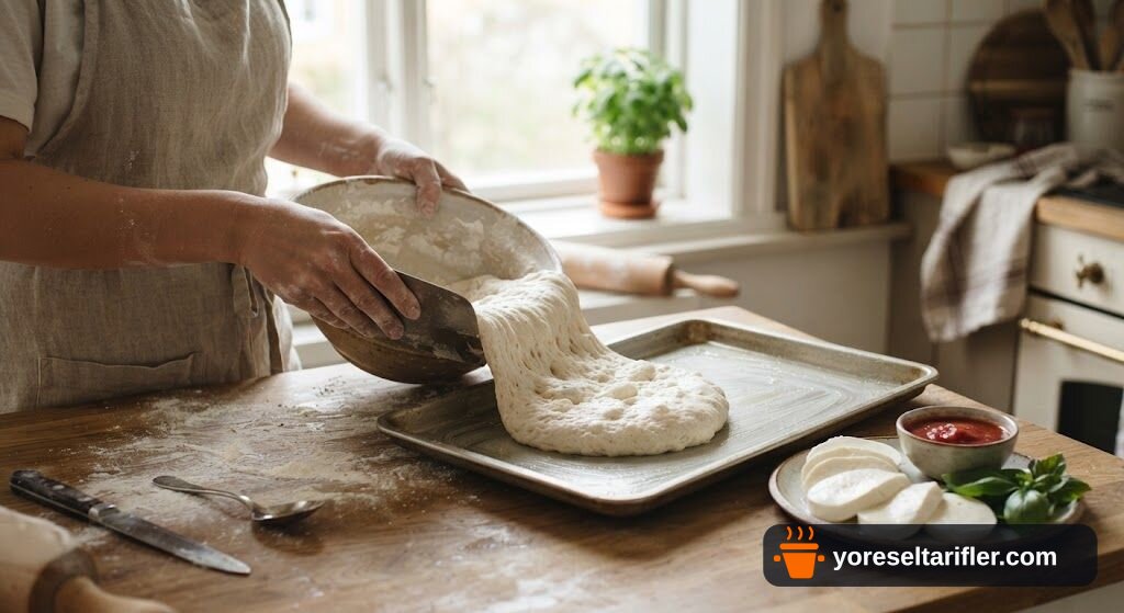 Ev Yapımı İtalyan Pizzası Tarifi — Adım 11