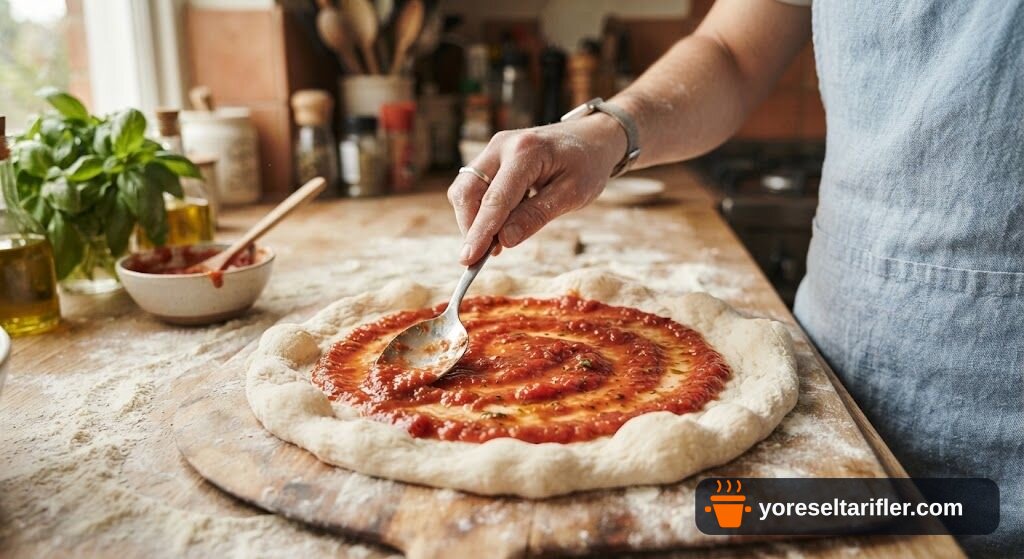 Ev Yapımı İtalyan Pizzası Tarifi — Adım 9