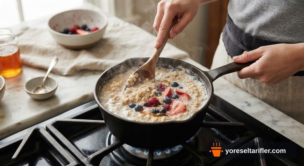 Ev Yapımı Meyveli Yulaf Lapası Tarifi — Adım 1