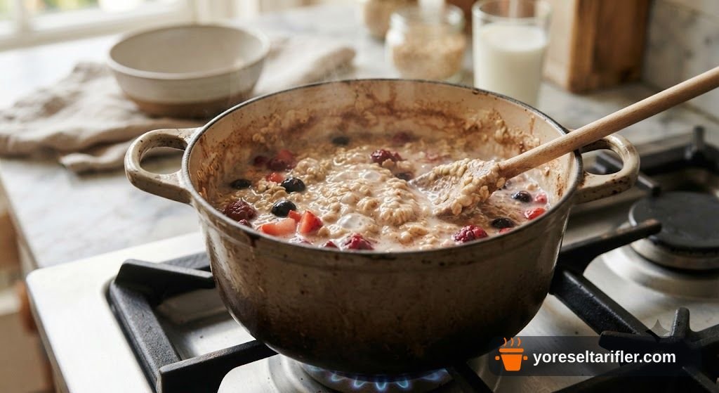 Ev Yapımı Meyveli Yulaf Lapası Tarifi — Adım 2