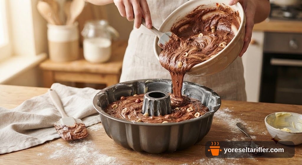 Fındık Ezmeli Kakaolu Kek Tarifi — Adım 5