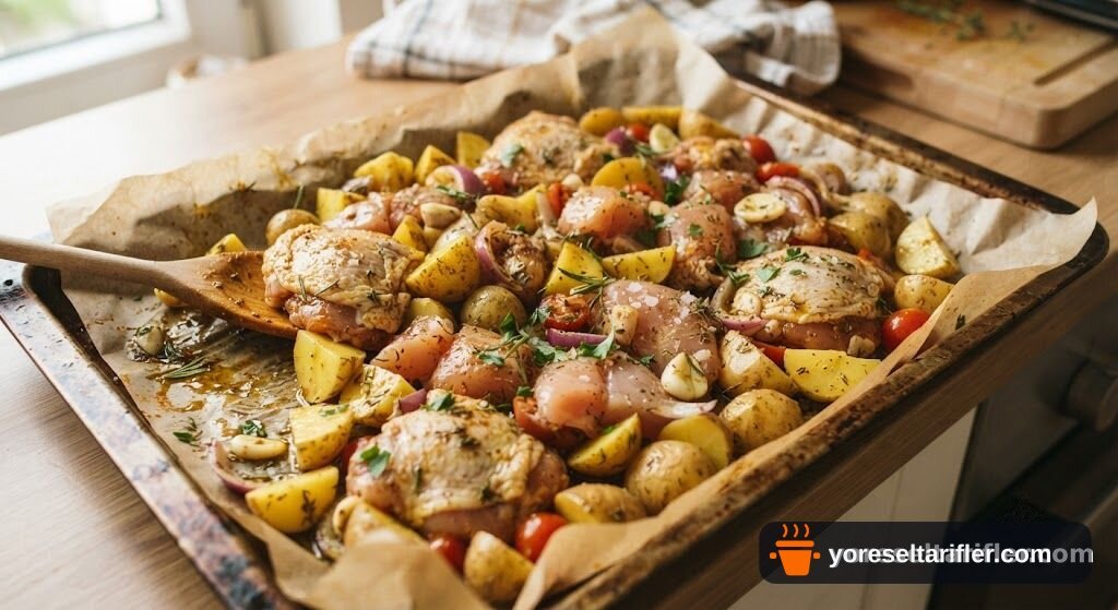Fırında Derisiz Salçasız Tavuk But Patates Tarifi — Adım 4
