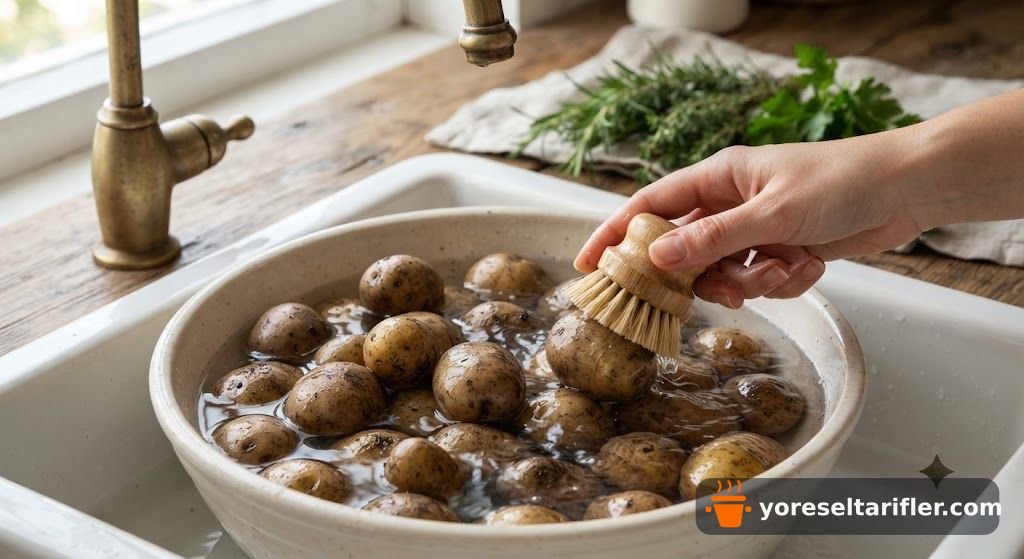 Fırında Kaşarlı Bebek Patates Tarifi — Adım 1