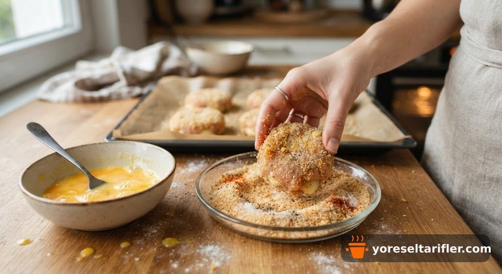 Fırında Kaşarlı Çıtır Tavuk Nugget Tarifi — Adım 7