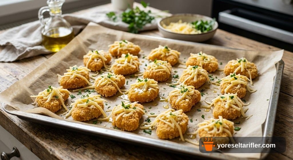 Fırında Kaşarlı Çıtır Tavuk Nugget Tarifi — Adım 8