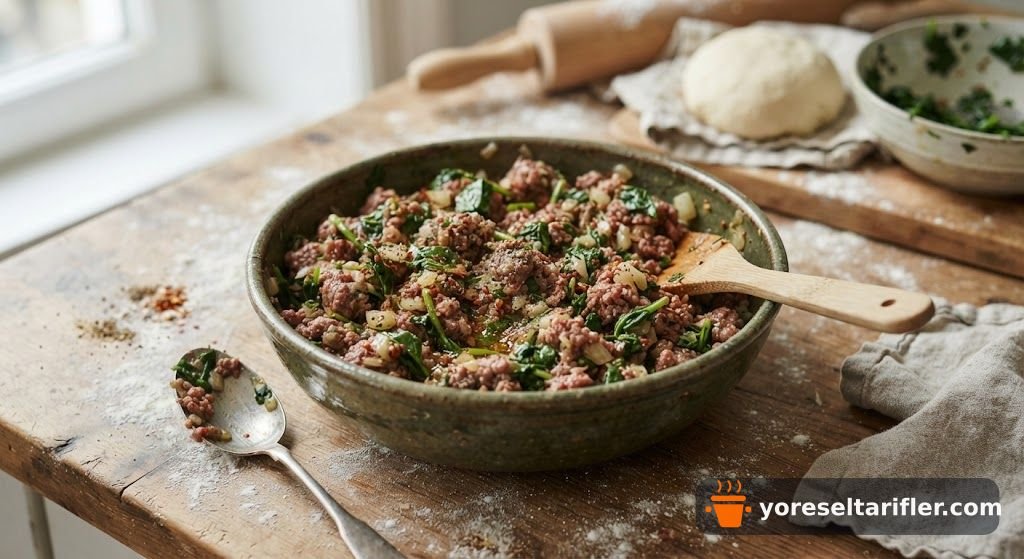 Fırında Kıymalı Ispanaklı Gözleme Tarifi — Adım 1