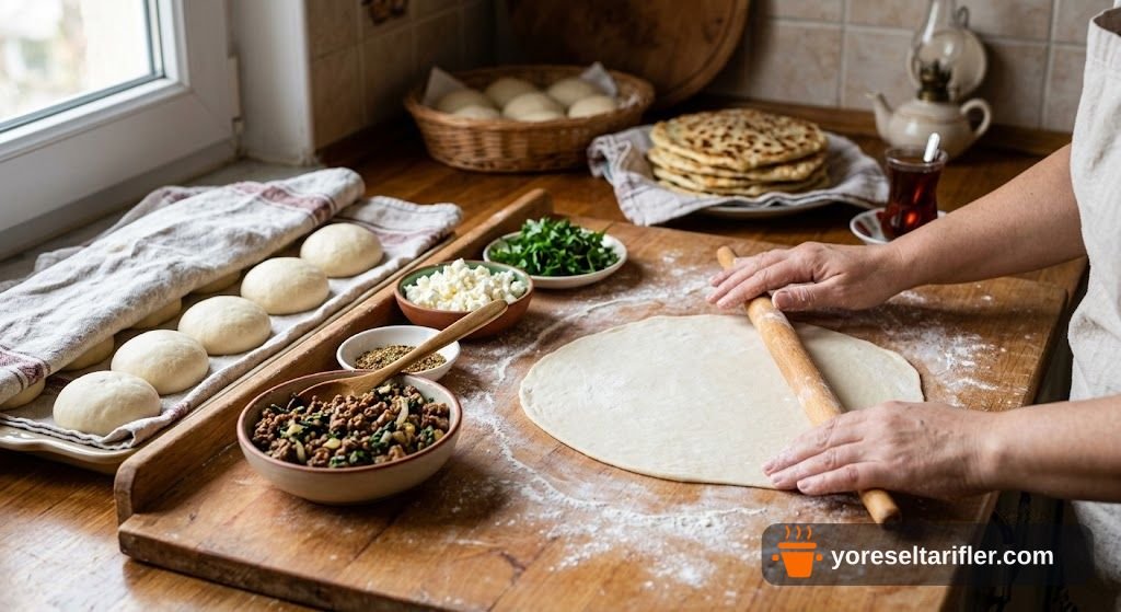 Fırında Kıymalı Ispanaklı Gözleme Tarifi — Adım 6