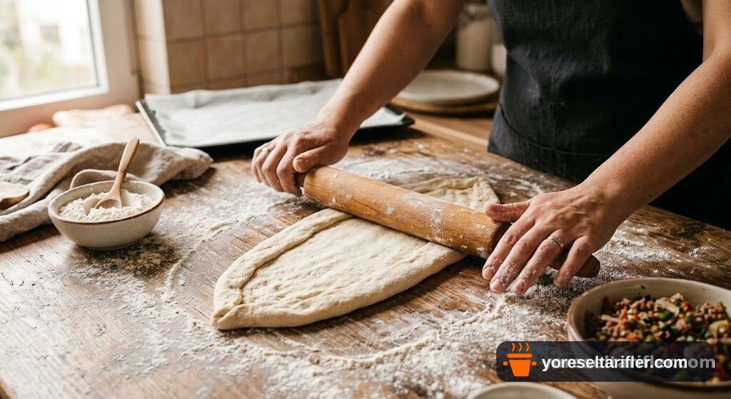 Fırında Kıymalı Pide Tarifi — Adım 10