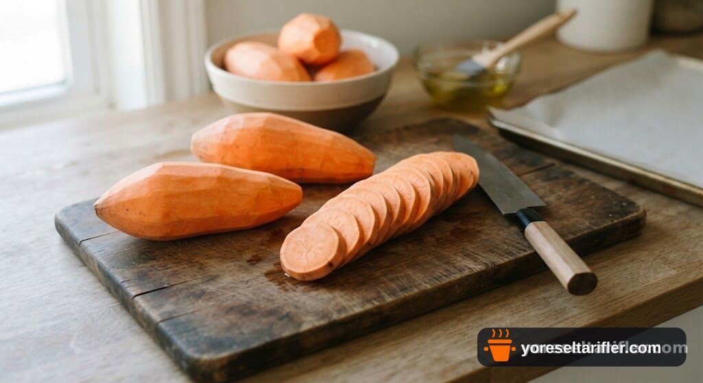 Fırında Kızartılmış Tatlı Patates Tarifi — Adım 1