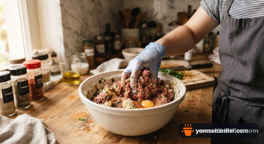 Fırında Mini Köfte Acılı Yoğurt Sos Tarifi — Adım 1