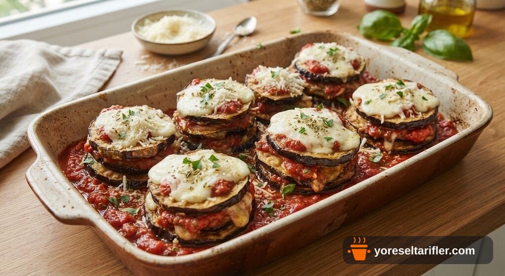 Fırında Mozzarella Peynirli Patlıcan Kuleleri Tarifi — Adım 4