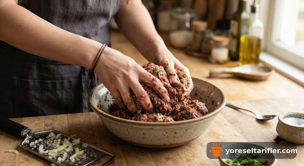 Fırında Mozzarellalı Domates Soslu Köfte Tarifi — Adım 1