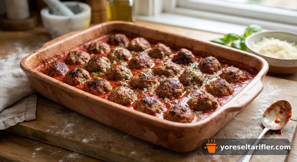 Fırında Mozzarellalı Domates Soslu Köfte Tarifi — Adım 7