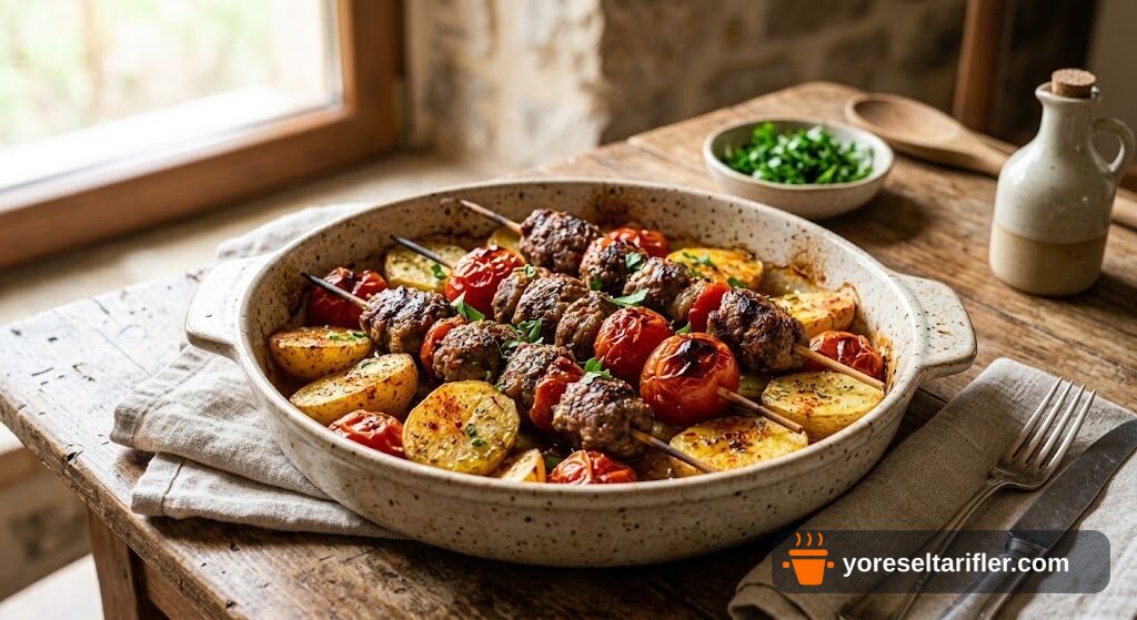 Fırında Şiş Köfte Patates Domates Tarifi — Adım 3