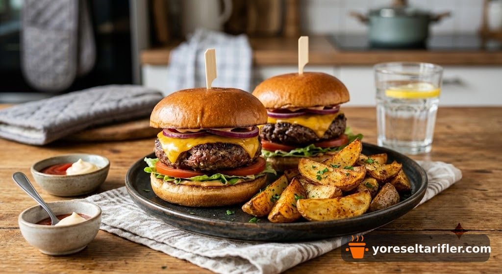 Fırınla Hazırlanan Hamburger ve Patates Tarifi — Adım 8