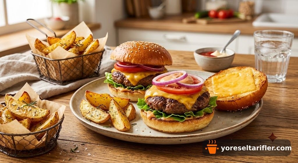 Fırınla Hazırlanan Hamburger ve Patates Tarifi — Adım 9