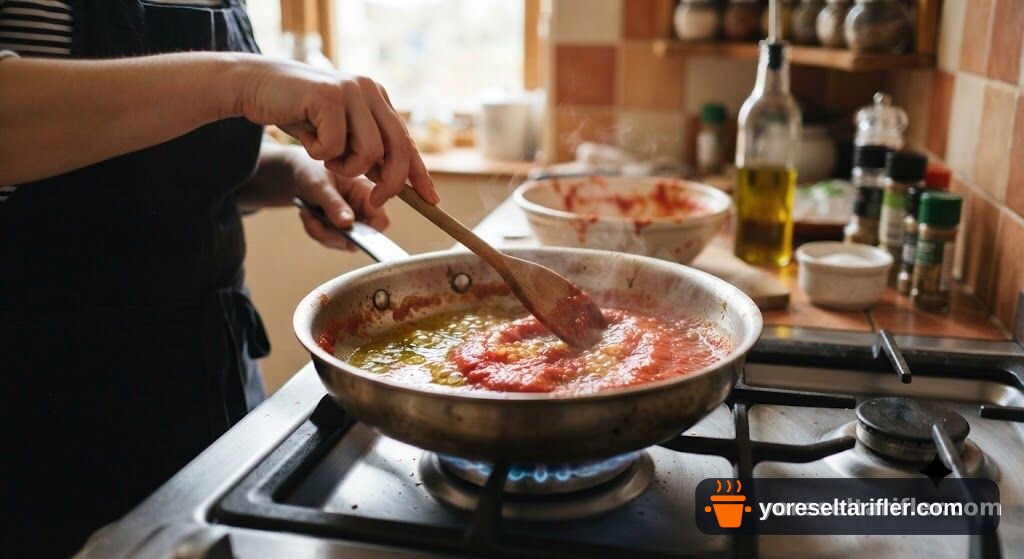 Fırınsız Pişen Tavada Pizza Tarifi — Adım 4