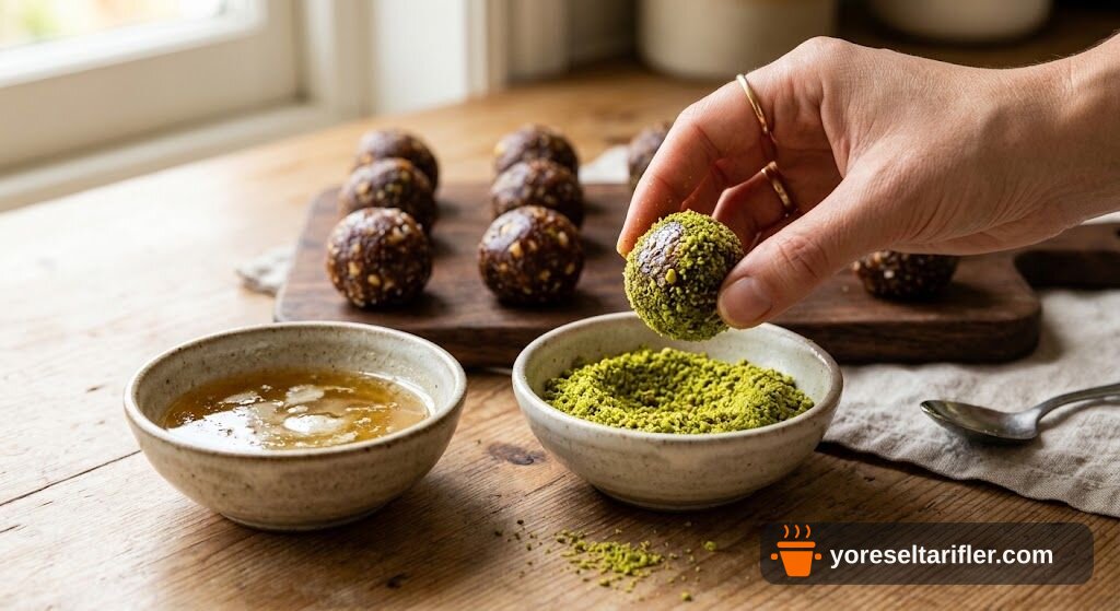 Fıstıklı Hurma Topları Glutensiz Şekersiz Tarifi — Adım 6