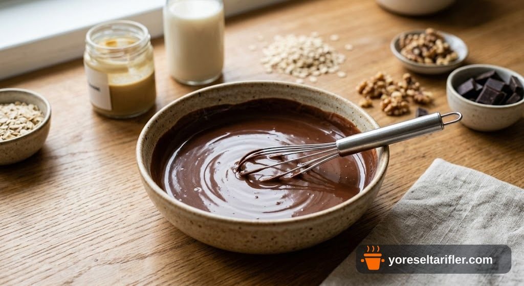Fit Bitter Çikolatalı Yulaf Bar Tarifi — Adım 1