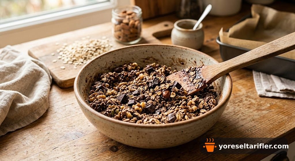Fit Bitter Çikolatalı Yulaf Bar Tarifi — Adım 2