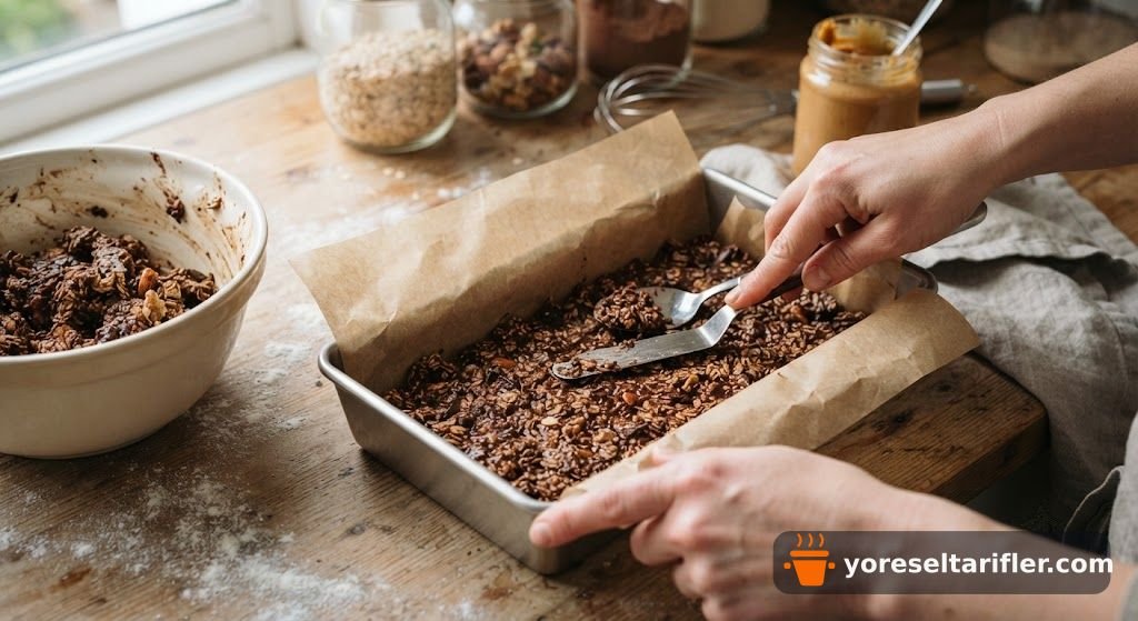 Fit Bitter Çikolatalı Yulaf Bar Tarifi — Adım 3