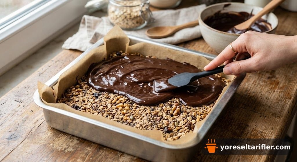 Fit Bitter Çikolatalı Yulaf Bar Tarifi — Adım 4