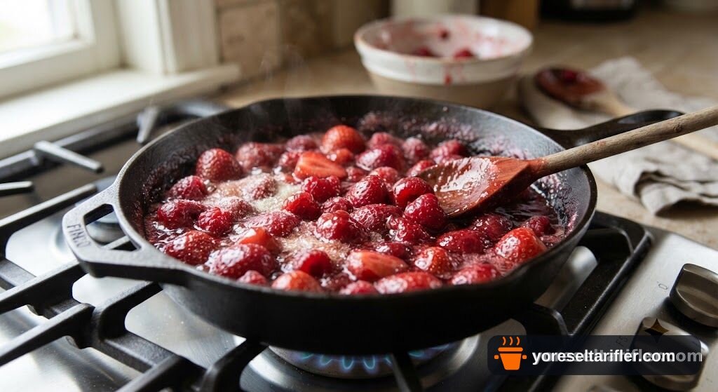Frambuazlı Çilek Soslu Yumuşak Muhallebi Tarifi — Adım 6