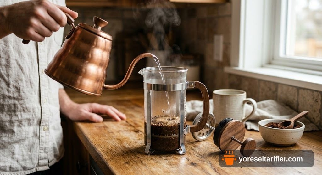 French Press ile Kolay Filtre Kahve Tarifi — Adım 1
