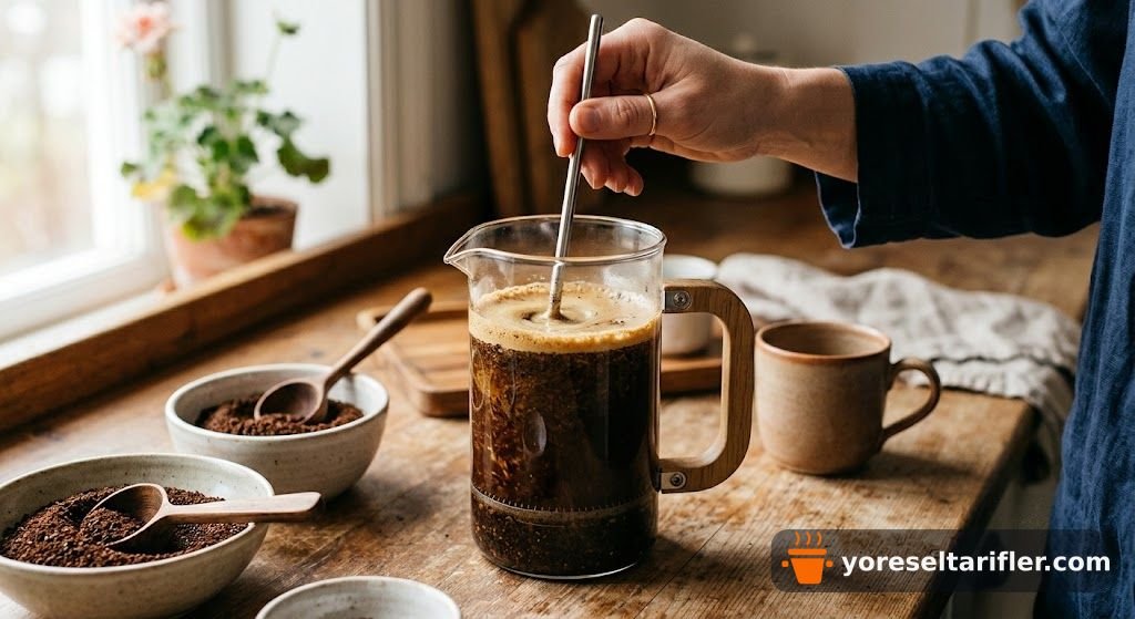 French Press ile Kolay Filtre Kahve Tarifi — Adım 5