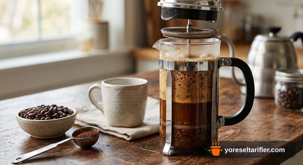 French Press ile Kolay Filtre Kahve Tarifi — Adım 6