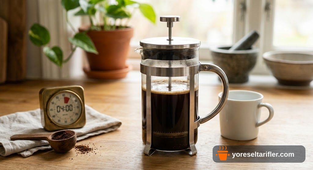 French Press ile Kolay Filtre Kahve Tarifi — Adım 8