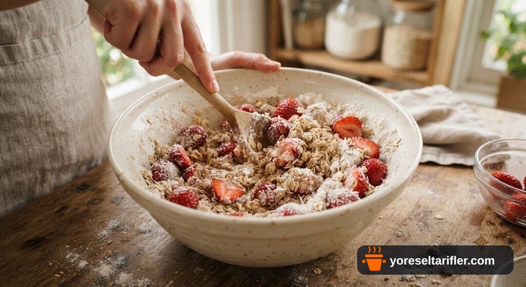 Glutensiz Fit Hindistan Cevizi Çilek Topları Tarifi — Adım 1
