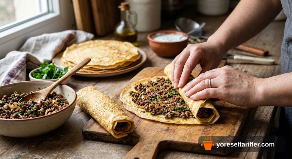 Glutensiz Kıymalı Kahvaltılık Krep Tarifi — Adım 7