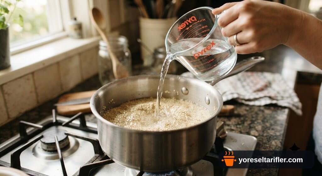 Glutensiz Zerdeçallı Kinoa Kısır Tarifi — Adım 1