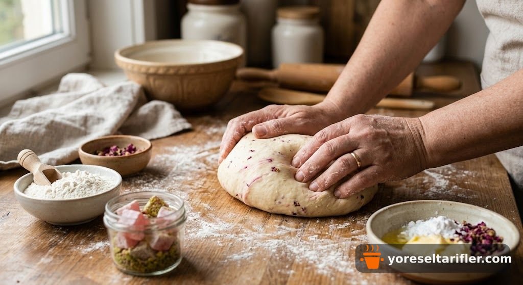 Güllü Lokumlu Ağızda Dağılan Kurabiye Tarifi — Adım 2