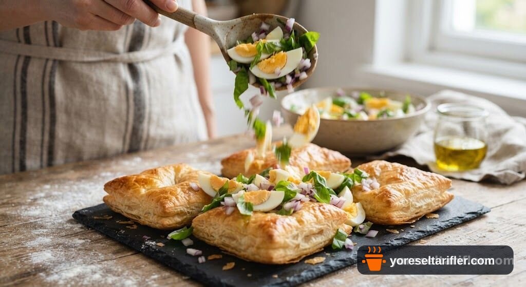 Haşlanmış Yumurta ve Fesleğenli Kahvaltılık Pizza Tarifi — Adım 2