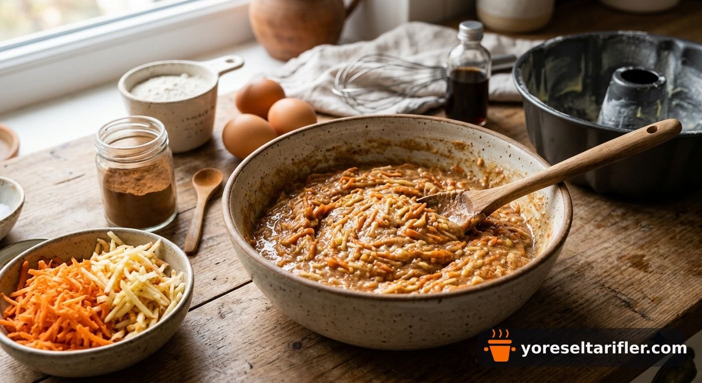 Havuçlu Elmalı Tarçınlı Kek Tarifi — Adım 1