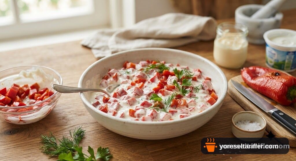 Havuçlu Soteli Tarator, Amerikan Salatası, Kapya Biberli Tarifi — Adım 3