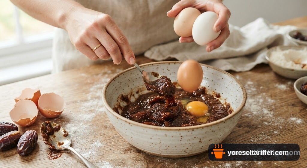 Hurma Tahinli Şekersiz Kek Tarifi — Adım 1