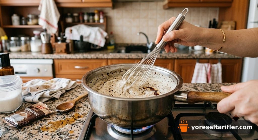 İki Kişilik Kahveli Muhallebili Tiramisu Tarifi — Adım 1