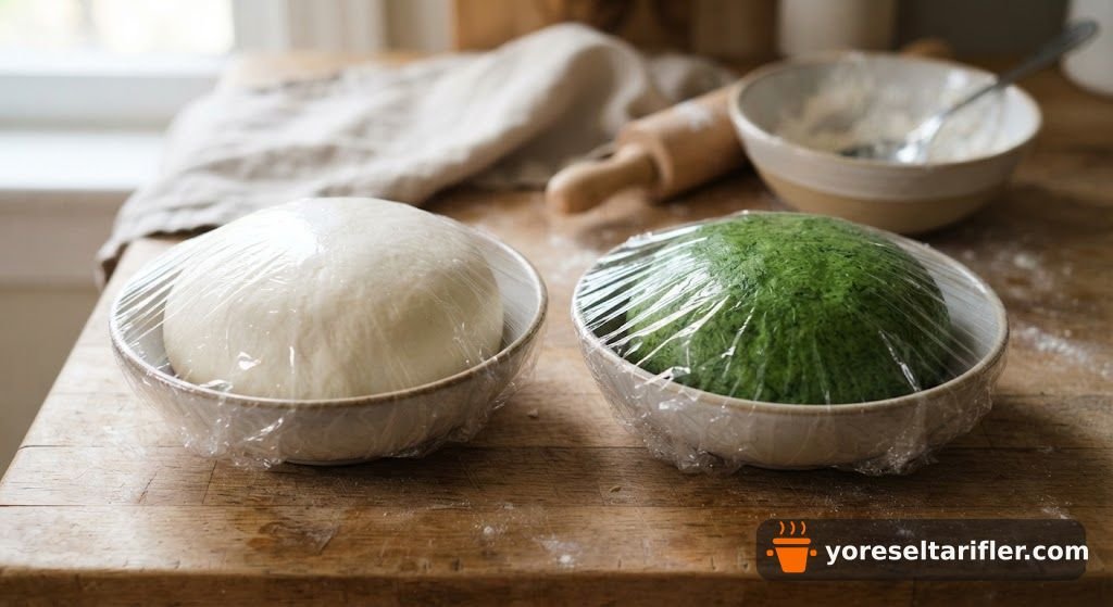 İki Renkli Çin Mantısı Tarifi — Adım 1