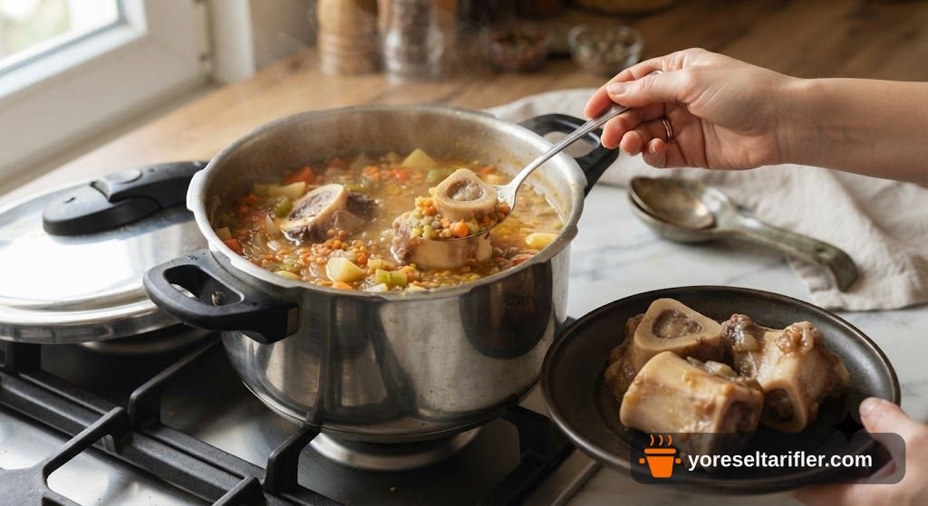 İlikli Kemik Suyuna Sebzeli Mercimek Çorbası Tarifi — Adım 2