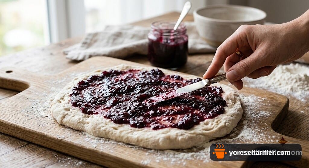 İnce Hamur Üzerine Mürdüm Erikli Pizza Tarifi — Adım 7