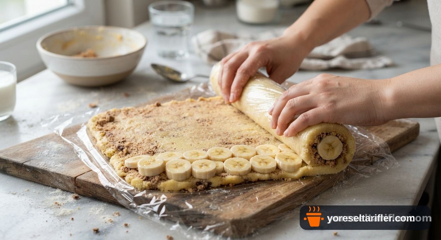 İrmikli Muzlu Rulo Pasta Tarifi — Adım 7